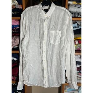 SOLD J Crew Men’s Long Sleeve Button Down Linen Shirt Medium Tall